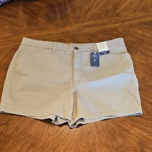 Sz 16 Classic Preppy Chino Khaki Tan Shorts Prep Bohemian Boho Cali Beach BNWT